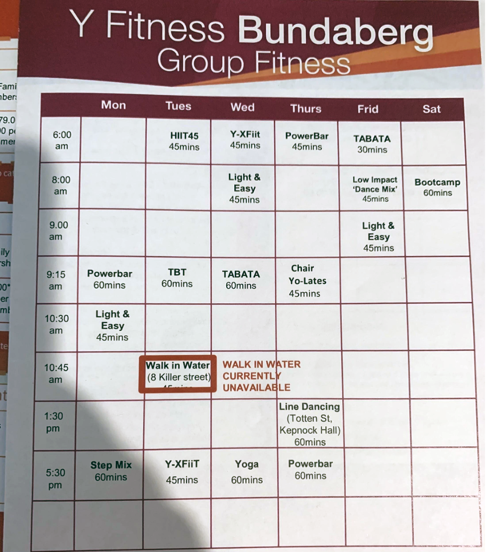 Bundaberg-fitness_schedule