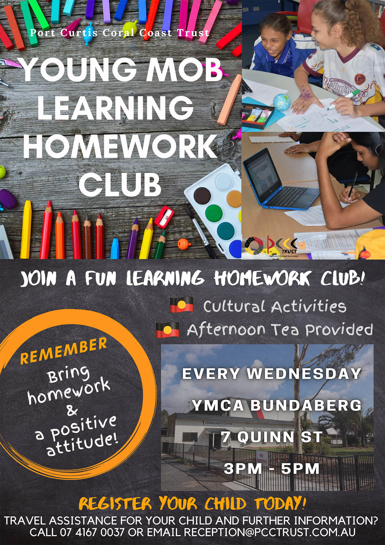 Homework Club Flyer - Bundaberg YMCA